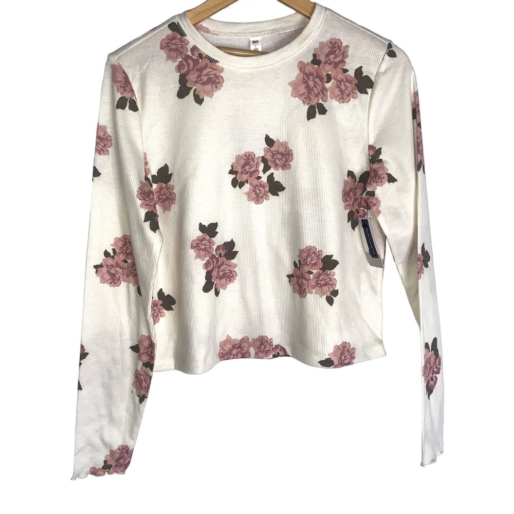 BP Nordstrom NWT Thermal Henley Top Ivory Moody Rose Large